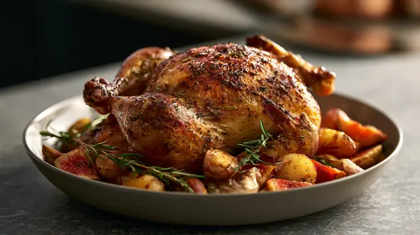 Pollito de corral a la brasa